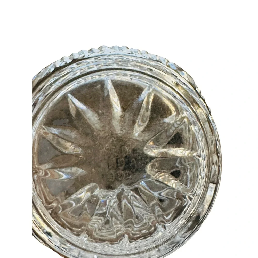 Vintage FTD 1985 Crystal Diamond Point Mini Pitcher Starburst Cottagecore